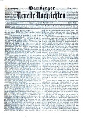 Bamberger neueste Nachrichten Montag 29. November 1869