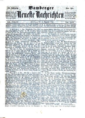 Bamberger neueste Nachrichten Freitag 10. Dezember 1869