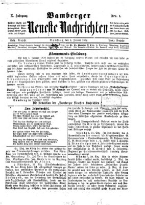 Bamberger neueste Nachrichten Samstag 1. Januar 1870