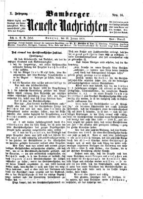 Bamberger neueste Nachrichten Sonntag 16. Januar 1870