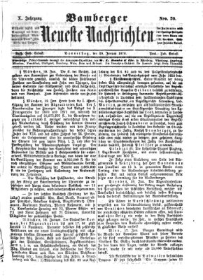 Bamberger neueste Nachrichten Donnerstag 20. Januar 1870