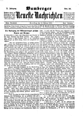 Bamberger neueste Nachrichten Samstag 19. Februar 1870
