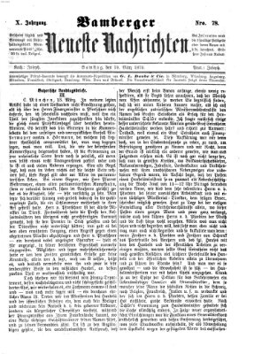 Bamberger neueste Nachrichten Samstag 19. März 1870