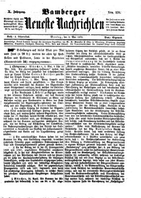 Bamberger neueste Nachrichten Montag 2. Mai 1870