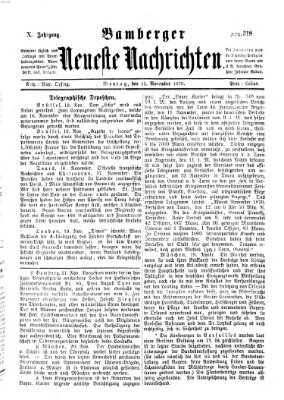Bamberger neueste Nachrichten Montag 21. November 1870