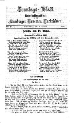 Bamberger neueste Nachrichten Sonntag 10. Oktober 1869