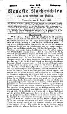 Neueste Nachrichten aus dem Gebiete der Politik (Münchner neueste Nachrichten) Donnerstag 2. August 1849