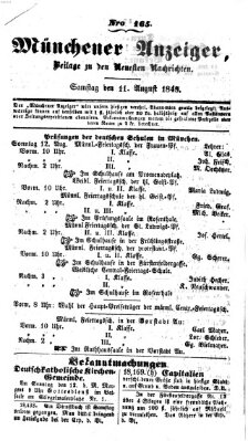 Neueste Nachrichten aus dem Gebiete der Politik (Münchner neueste Nachrichten) Samstag 11. August 1849
