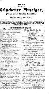 Neueste Nachrichten aus dem Gebiete der Politik (Münchner neueste Nachrichten) Sonntag 5. Mai 1850