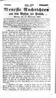 Neueste Nachrichten aus dem Gebiete der Politik (Münchner neueste Nachrichten) Montag 23. September 1850