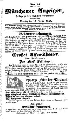 Neueste Nachrichten aus dem Gebiete der Politik (Münchner neueste Nachrichten) Sonntag 26. Januar 1851