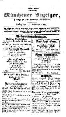 Neueste Nachrichten aus dem Gebiete der Politik (Münchner neueste Nachrichten) Freitag 14. November 1851