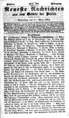 Neueste Nachrichten aus dem Gebiete der Politik (Münchner neueste Nachrichten) Donnerstag 11. März 1852
