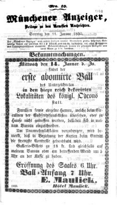 Neueste Nachrichten aus dem Gebiete der Politik (Münchner neueste Nachrichten) Sonntag 11. Januar 1852