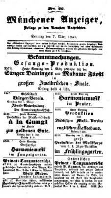 Neueste Nachrichten aus dem Gebiete der Politik (Münchner neueste Nachrichten) Sonntag 7. März 1852