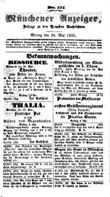 Neueste Nachrichten aus dem Gebiete der Politik (Münchner neueste Nachrichten) Montag 24. Mai 1852