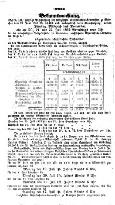 Neueste Nachrichten aus dem Gebiete der Politik (Münchner neueste Nachrichten) Donnerstag 8. Juli 1852