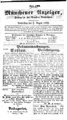 Neueste Nachrichten aus dem Gebiete der Politik (Münchner neueste Nachrichten) Donnerstag 5. August 1852