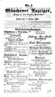 Neueste Nachrichten aus dem Gebiete der Politik (Münchner neueste Nachrichten) Freitag 7. Januar 1853
