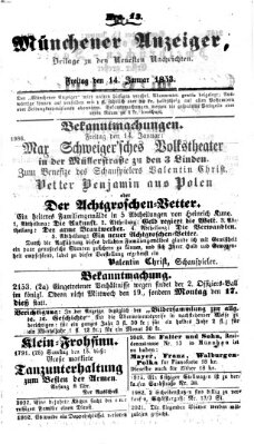 Neueste Nachrichten aus dem Gebiete der Politik (Münchner neueste Nachrichten) Freitag 14. Januar 1853