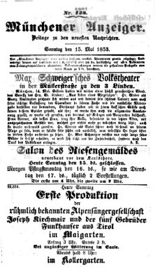 Neueste Nachrichten aus dem Gebiete der Politik (Münchner neueste Nachrichten) Sonntag 15. Mai 1853