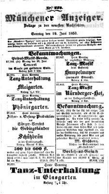 Neueste Nachrichten aus dem Gebiete der Politik (Münchner neueste Nachrichten) Sonntag 19. Juni 1853