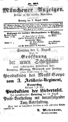 Neueste Nachrichten aus dem Gebiete der Politik (Münchner neueste Nachrichten) Sonntag 7. August 1853