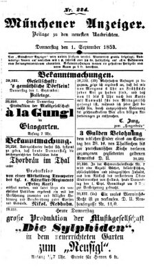 Neueste Nachrichten aus dem Gebiete der Politik (Münchner neueste Nachrichten) Donnerstag 1. September 1853