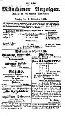 Neueste Nachrichten aus dem Gebiete der Politik (Münchner neueste Nachrichten) Dienstag 6. September 1853