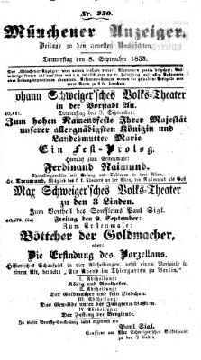 Neueste Nachrichten aus dem Gebiete der Politik (Münchner neueste Nachrichten) Donnerstag 8. September 1853