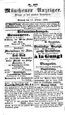 Neueste Nachrichten aus dem Gebiete der Politik (Münchner neueste Nachrichten) Mittwoch 12. Oktober 1853