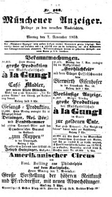 Neueste Nachrichten aus dem Gebiete der Politik (Münchner neueste Nachrichten) Montag 7. November 1853