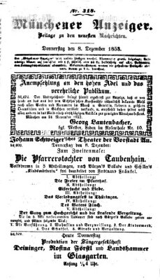 Neueste Nachrichten aus dem Gebiete der Politik (Münchner neueste Nachrichten) Donnerstag 8. Dezember 1853
