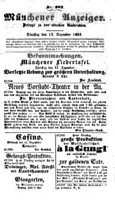 Neueste Nachrichten aus dem Gebiete der Politik (Münchner neueste Nachrichten) Dienstag 13. Dezember 1853