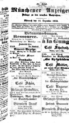 Neueste Nachrichten aus dem Gebiete der Politik (Münchner neueste Nachrichten) Mittwoch 14. Dezember 1853