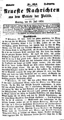 Neueste Nachrichten aus dem Gebiete der Politik (Münchner neueste Nachrichten) Sonntag 23. Juli 1854