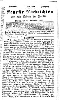 Neueste Nachrichten aus dem Gebiete der Politik (Münchner neueste Nachrichten) Montag 25. September 1854