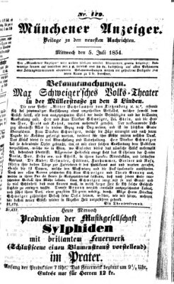 Neueste Nachrichten aus dem Gebiete der Politik (Münchner neueste Nachrichten) Mittwoch 5. Juli 1854