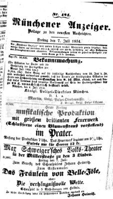 Neueste Nachrichten aus dem Gebiete der Politik (Münchner neueste Nachrichten) Freitag 7. Juli 1854