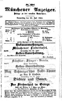 Neueste Nachrichten aus dem Gebiete der Politik (Münchner neueste Nachrichten) Donnerstag 20. Juli 1854