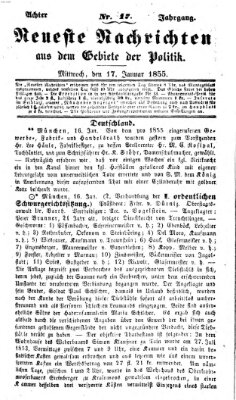 Neueste Nachrichten aus dem Gebiete der Politik (Münchner neueste Nachrichten) Mittwoch 17. Januar 1855