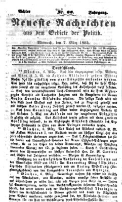 Neueste Nachrichten aus dem Gebiete der Politik (Münchner neueste Nachrichten) Mittwoch 7. März 1855