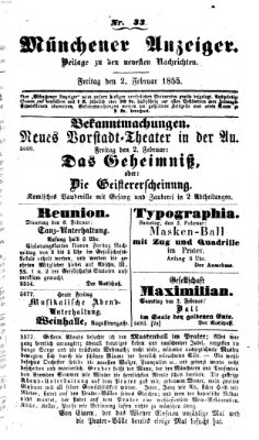Neueste Nachrichten aus dem Gebiete der Politik (Münchner neueste Nachrichten) Freitag 2. Februar 1855