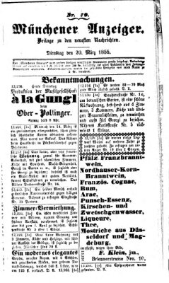 Neueste Nachrichten aus dem Gebiete der Politik (Münchner neueste Nachrichten) Dienstag 20. März 1855