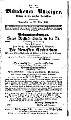 Neueste Nachrichten aus dem Gebiete der Politik (Münchner neueste Nachrichten) Donnerstag 22. März 1855