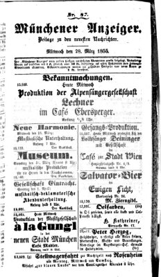 Neueste Nachrichten aus dem Gebiete der Politik (Münchner neueste Nachrichten) Mittwoch 28. März 1855
