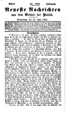Neueste Nachrichten aus dem Gebiete der Politik (Münchner neueste Nachrichten) Donnerstag 21. Juni 1855