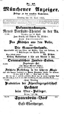 Neueste Nachrichten aus dem Gebiete der Politik (Münchner neueste Nachrichten) Dienstag 10. April 1855
