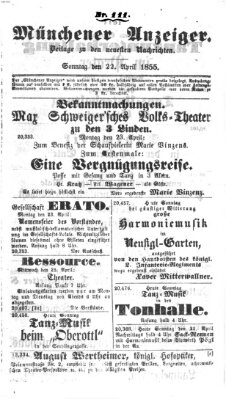 Neueste Nachrichten aus dem Gebiete der Politik (Münchner neueste Nachrichten) Sonntag 22. April 1855