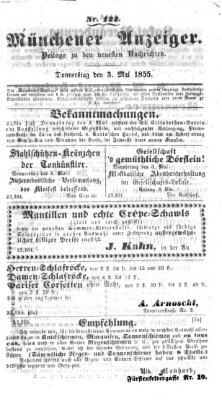 Neueste Nachrichten aus dem Gebiete der Politik (Münchner neueste Nachrichten) Donnerstag 3. Mai 1855